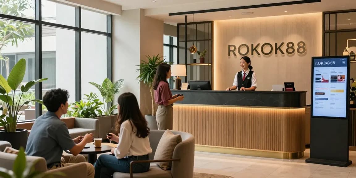 Welcoming reception area at ROKOK88, showcasing cozy ambiance and strategic location in Kebayoran Baru.
