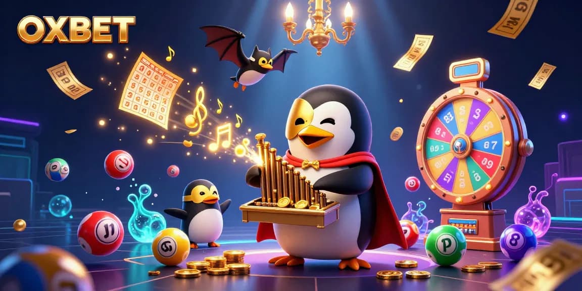 Play exciting casino games at OXBET with vibrant visuals, featuring a phantom penguin and dynamic elements.