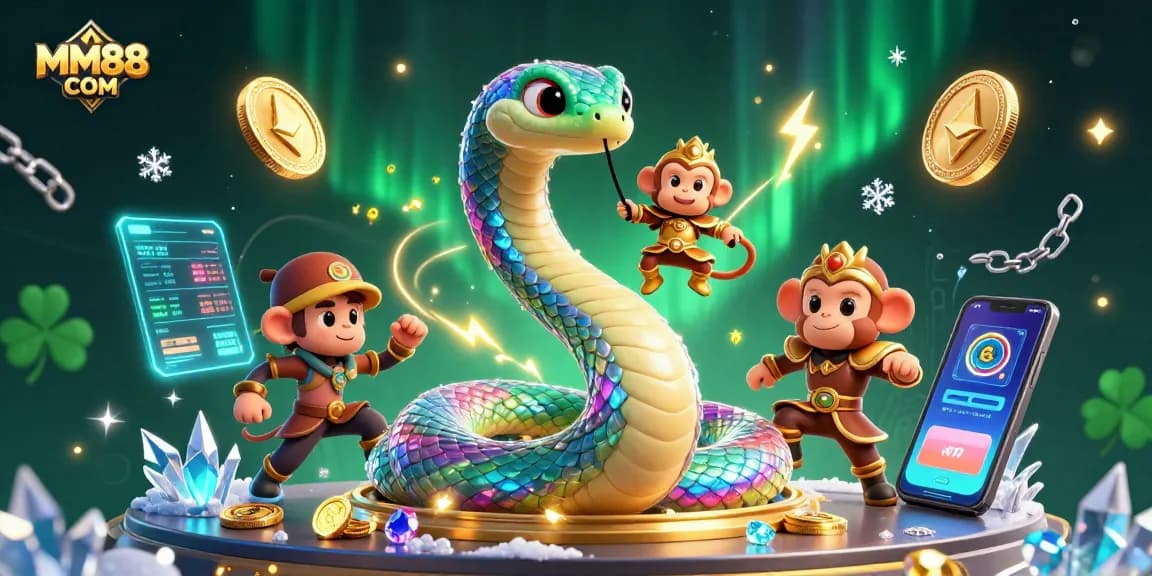 Experience the thrill of gaming with MM88 COM, where vibrant characters and crypto elements collide.