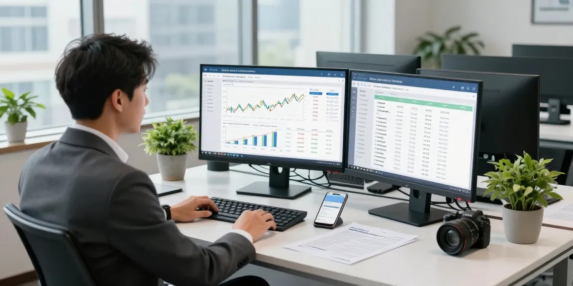 Analyzing pricing data from big 6 energy suppliers in modern office.