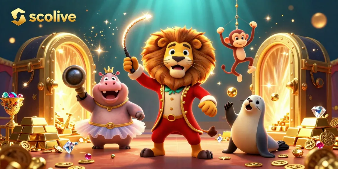 Socolive features lively 3D characters in a casino setting, celebrating big wins with jewels and treasure.
