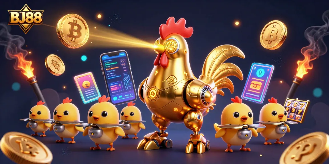 Experience the vibrant energy of BJ88's thrilling casino games with futuristic 3D elements.