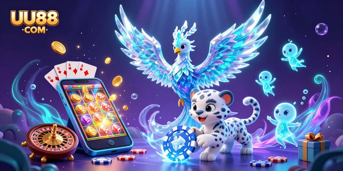 Spin to win at UU88 COM with thrilling casino games featuring a fun ice phoenix scene.