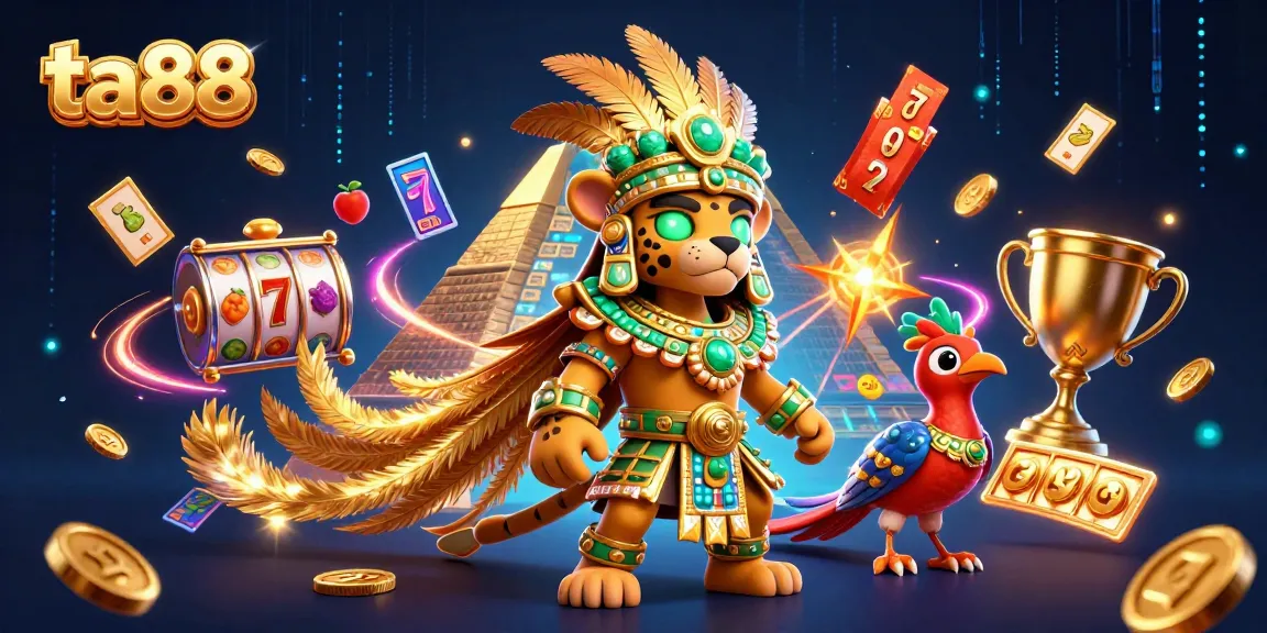 Experience the excitement of ta88 slots with a Mayan jaguar priest and golden jackpot elements.