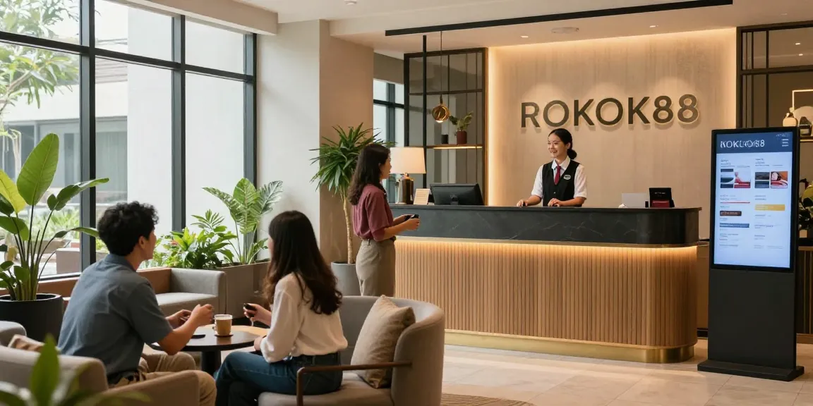 Welcoming reception area at ROKOK88, showcasing cozy ambiance and strategic location in Kebayoran Baru.