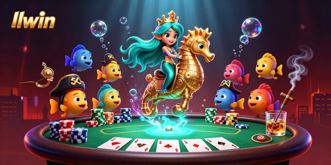 Experience thrilling gameplay with llwin’s vibrant casino atmosphere featuring mermaid and seahorse characters.