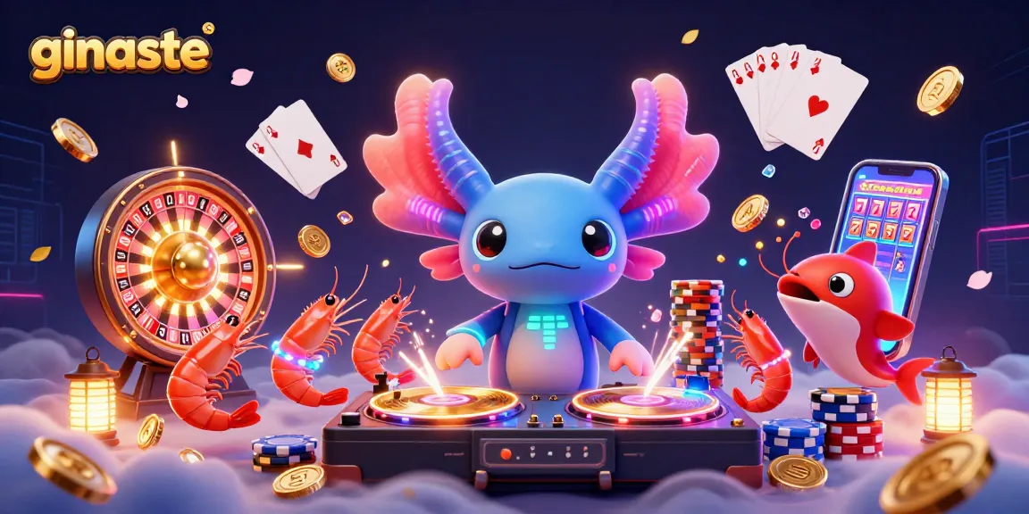 Experience the exciting games of ginaste with vibrant casino elements in a dynamic scene.