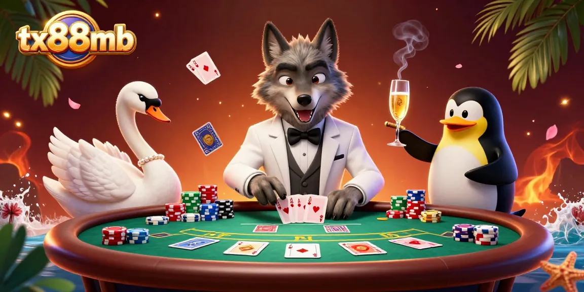 Experience thrilling games at tx88mb with a vibrant baccarat scene featuring animated characters.