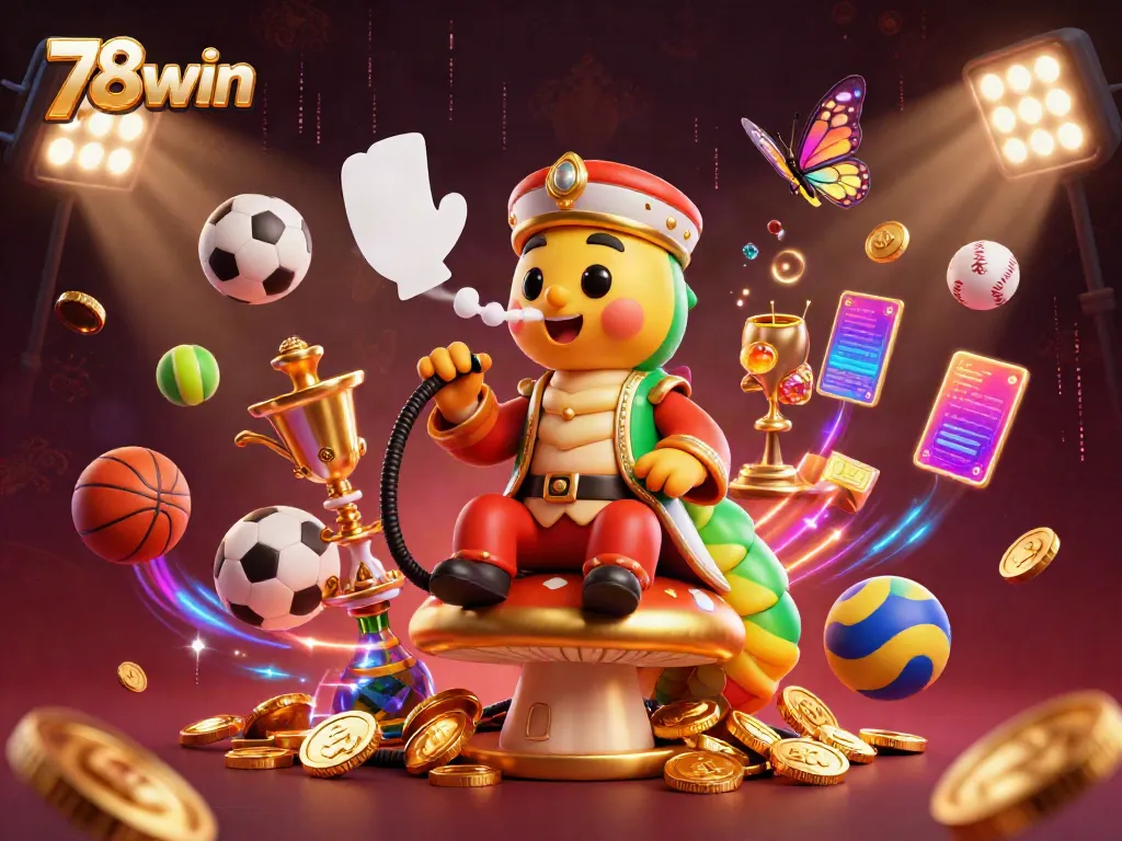 Experience thrilling gambling action with 78win in this vibrant 3D casino scene.