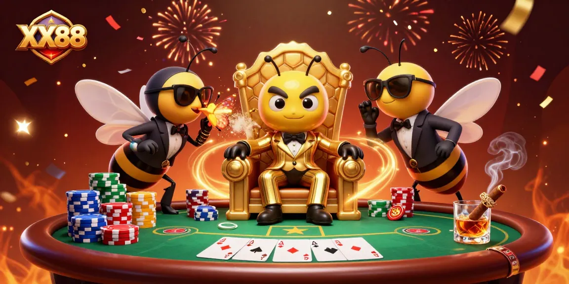 Experience the thrill at XX88 with a lively poker scene featuring vibrant characters and dynamic action.