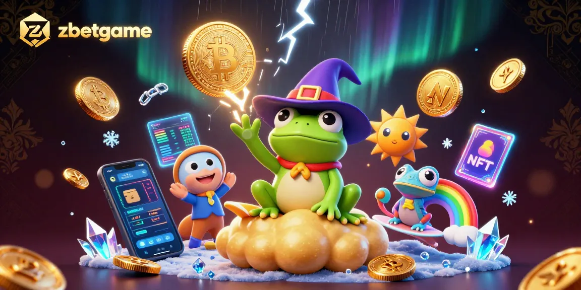 Experience zbetgame's thrilling crypto casino action with vibrant characters and golden coins.