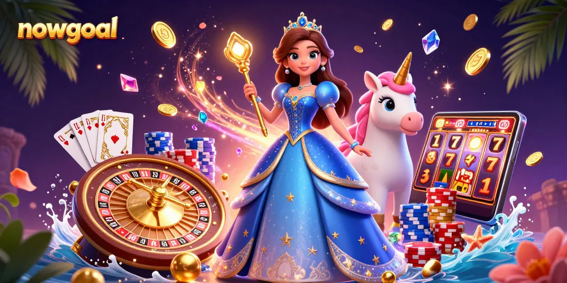 Experience thrilling wins with nowgoal live football scores, in a magical casino illustration.