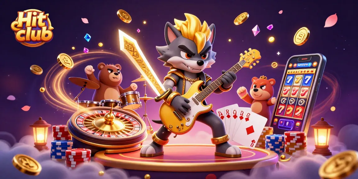 Experience the thrill of winning with Hit club's exhilarating casino games and vibrant energy in this dynamic scene.