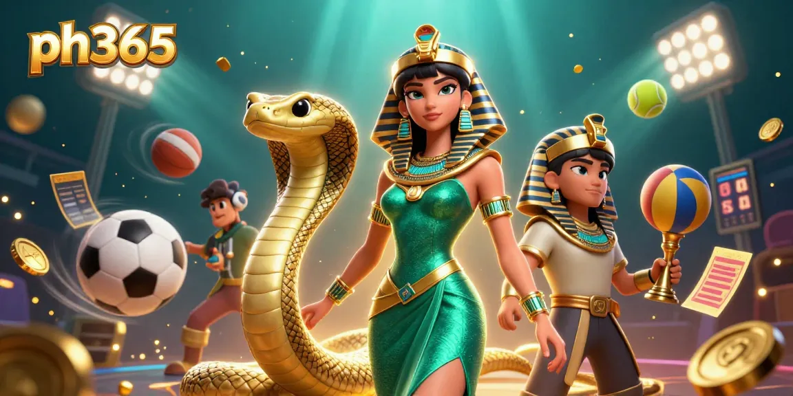 Experience exciting gameplay with ph365, featuring a stunning woman in an emerald gown alongside sports elements.