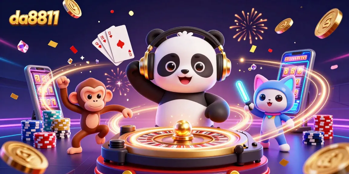 Catch the da8811 excitement with DJ panda spinning wins, vibrant chips, and casino fun!