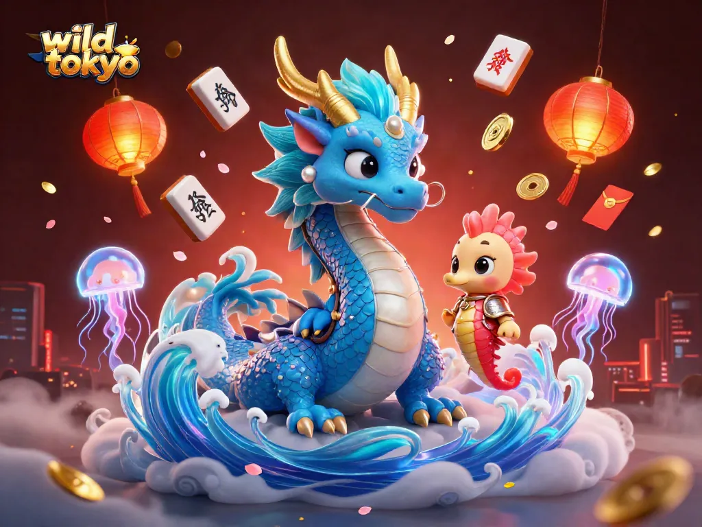 Experience the thrill of wild tokyo with a vibrant 3D casino fantasy illustration.