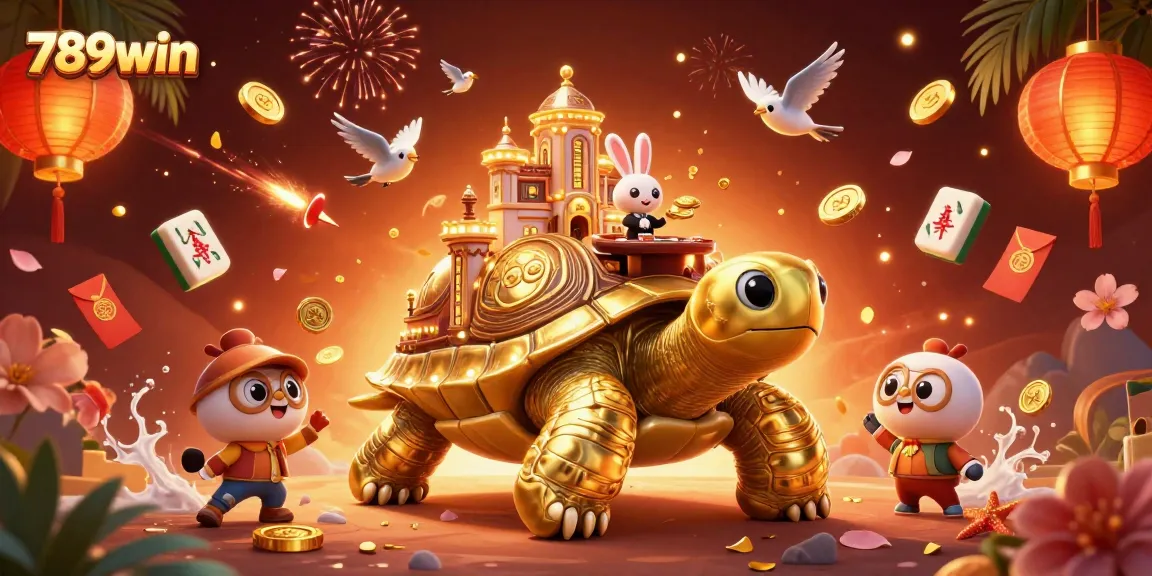 Experience vibrant 789win gaming thrills with a golden tortoise casino and a rabbit dealer.