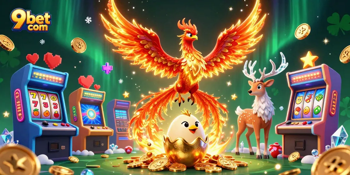 Experience the thrill of 9bet com with vivid 3D elements illustrating casino excitement and gaming.