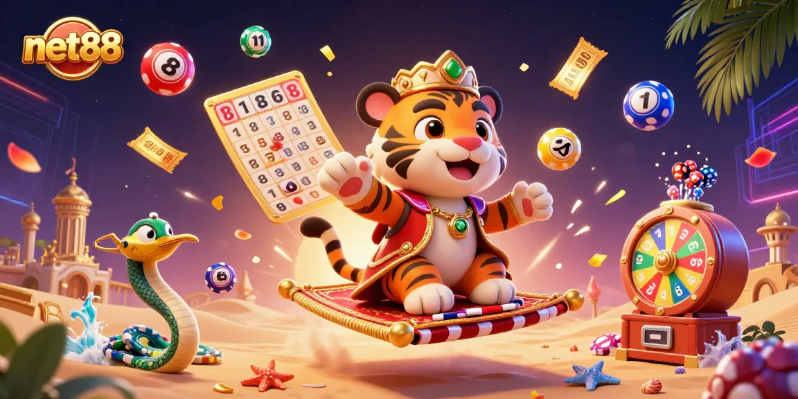 Experience thrilling wins at net88 through an enchanting Arabian-themed digital casino illustration.